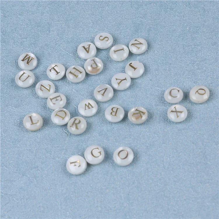 Cheap Shell Beads Arabic Alphabet 26 English Letters Shell Beads For DIY Jewelry
