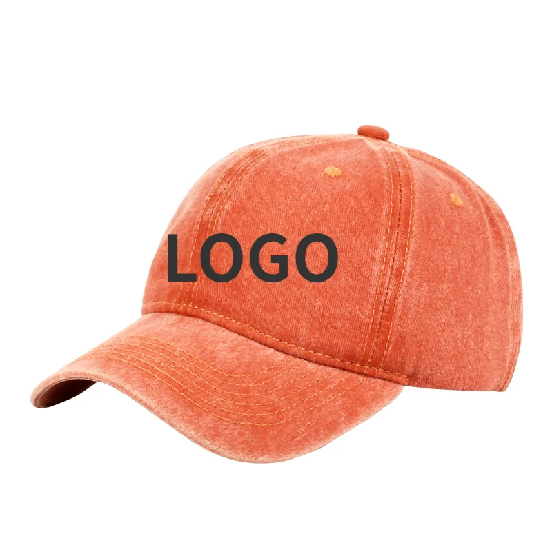 Washed Hat Custom Embroidery Logo Europe America Style Dad Hat Batch Wholesale Sport Cap Print Light Plate Baseball Cap