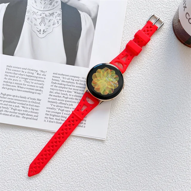 Silicone Band For Samsung Galaxy Watch 3  Watch 4 Classic 5 Pro Slim iron tower Smart Strap Galaxy Active 2