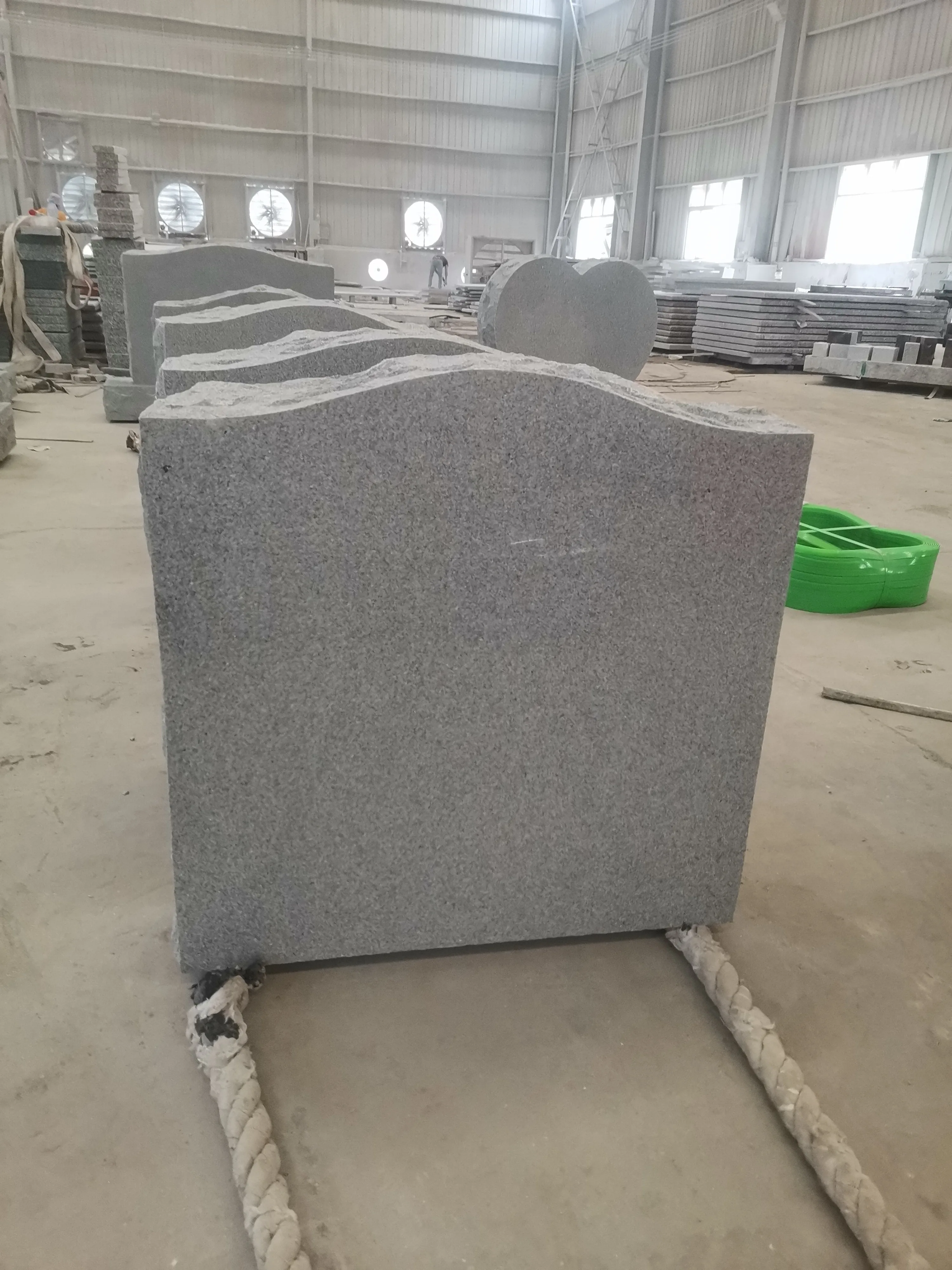 Cheap China Grey Granite Upright Serp Shape Headstones With base for Cemetery Monuments Grave Tombstone