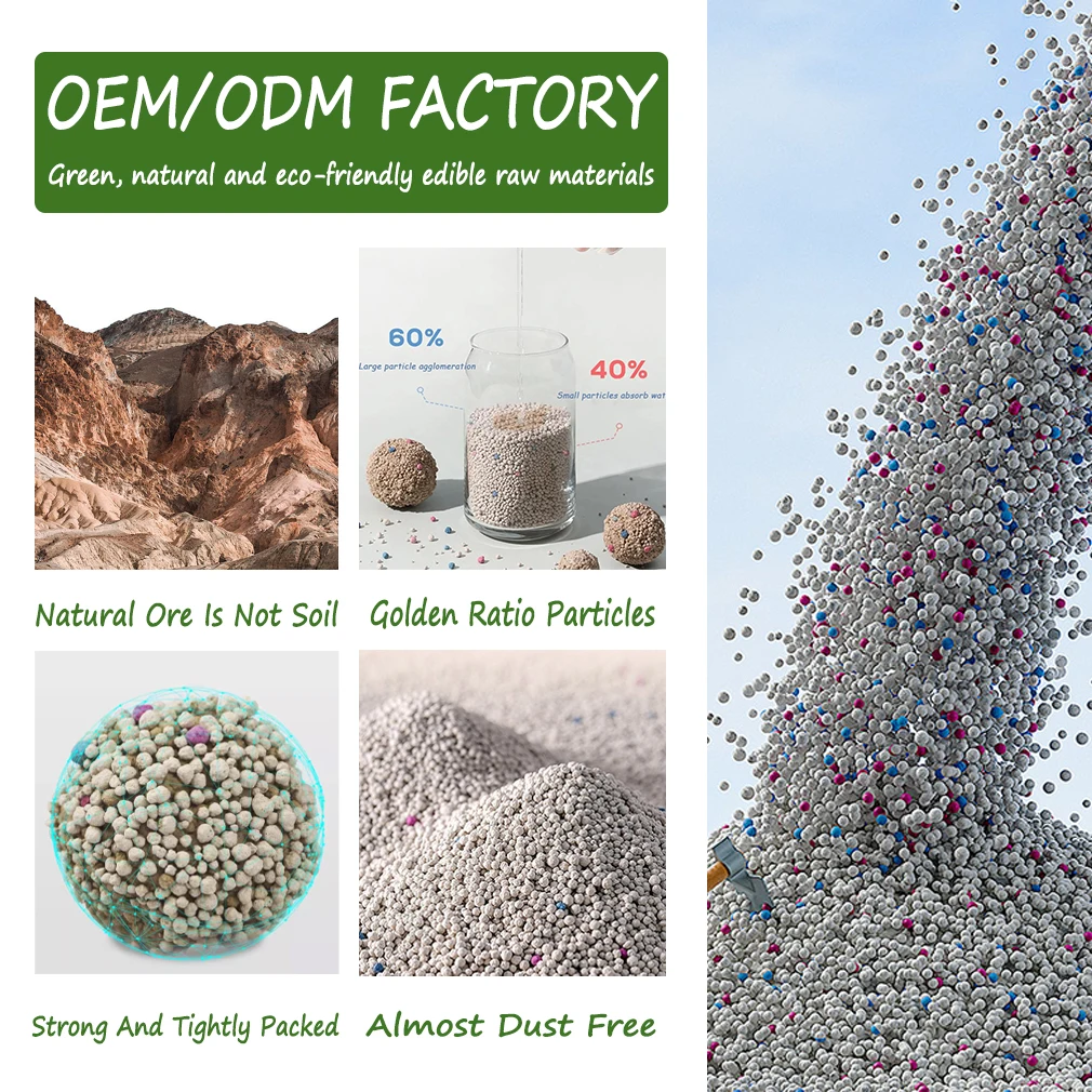 Bentonite Ball 10kg Tofu Material Pet Products Lavender Direct China Spherical Cat Litter Multi-scented Rose Factory Sale 7L