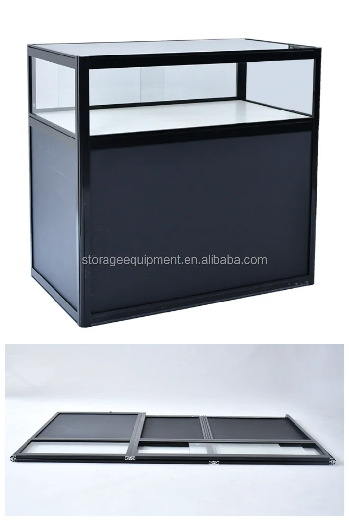 Foldable display showcase case,portable glass display cabinet for exhibition show