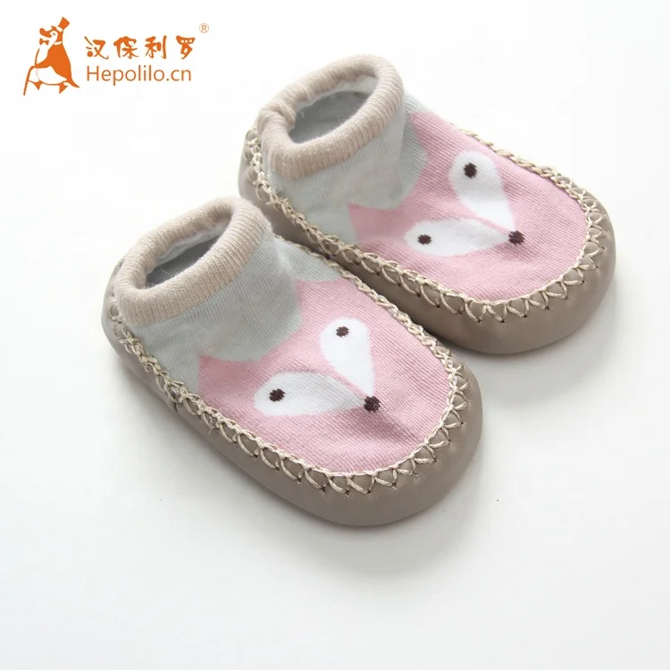 
Cartoon design baby organic cotton rubber bottom baby socks kids sock shoes non slip for baby boy 