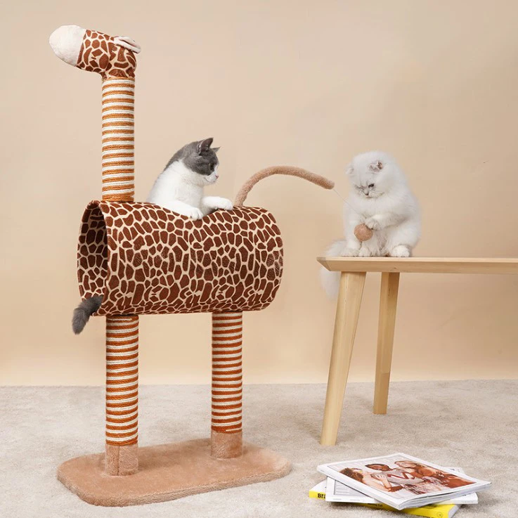 Giraffe image sisal cat tree house cat scratcher playing lounge