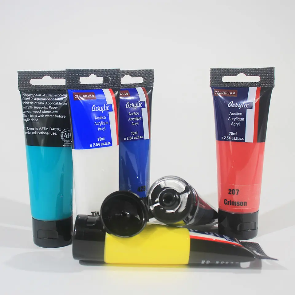 Colorful brand 75ml Craft Acrylic Paint Acrylic color Tube