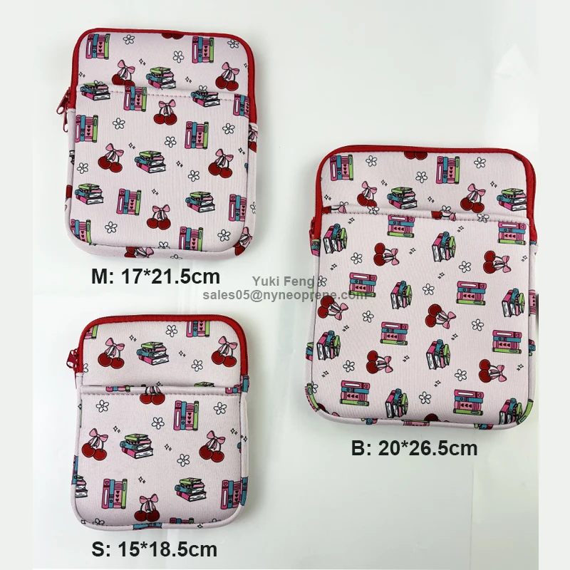 Sublimation customized size neoprene book case neoprene book pouches