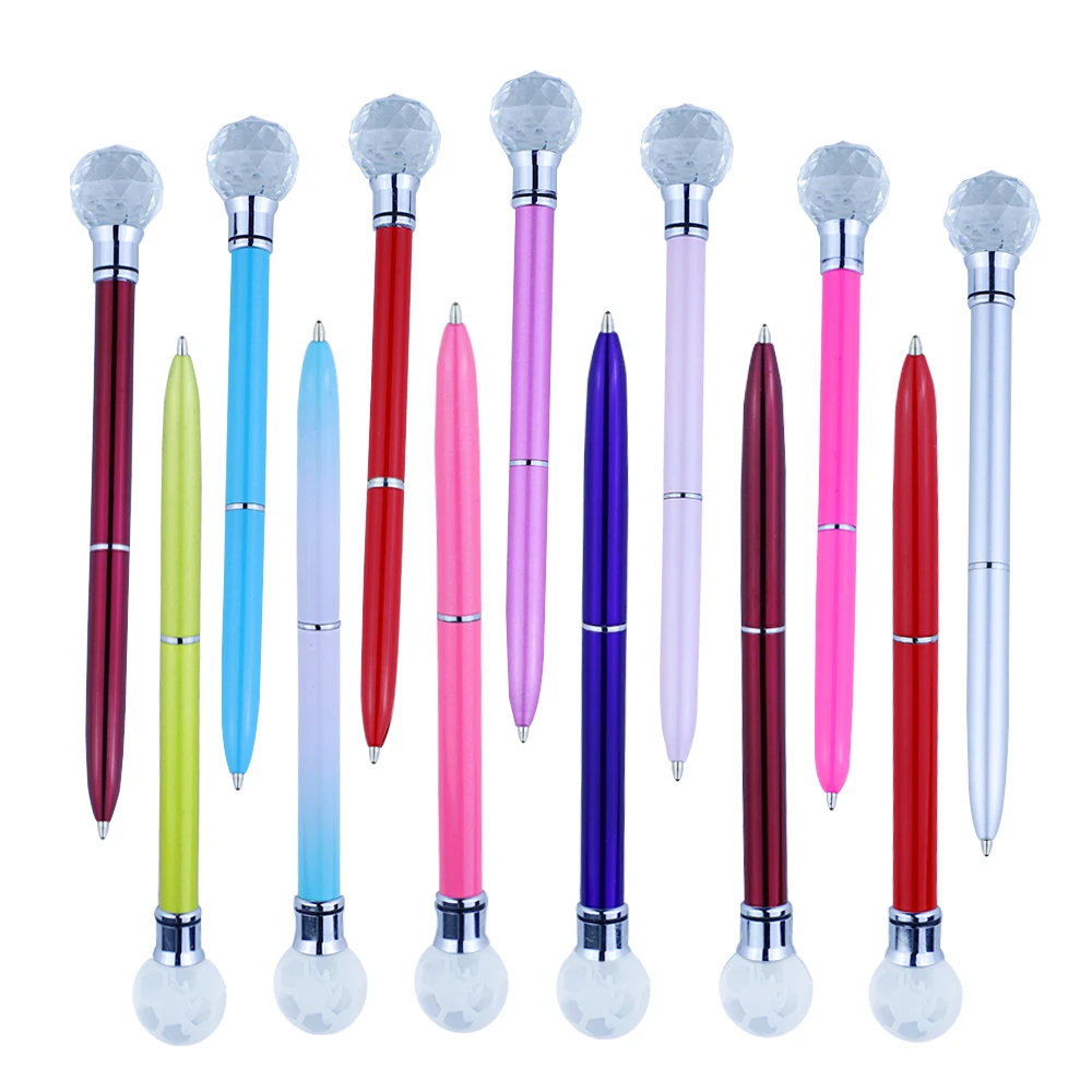 Fun Light Up Diamond Pen Led Ballpoint Writing Pens Colorful Light Led Diamond Metal Pens custom logo color