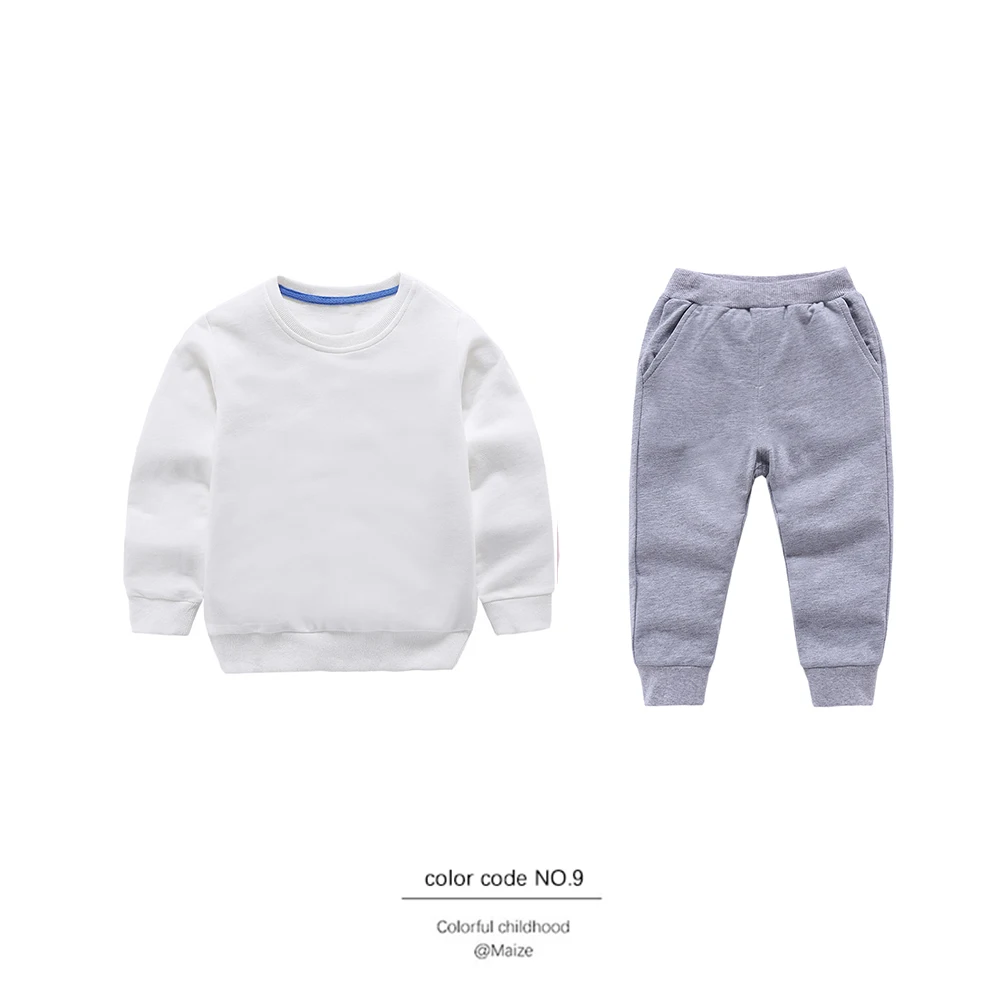 Комплект детской одежды из 2 предметов, топ из 100% хлопка, рубашка и спортивные штаны, комплекты одежды, комплекты детской одежды для мальчиков и девочек