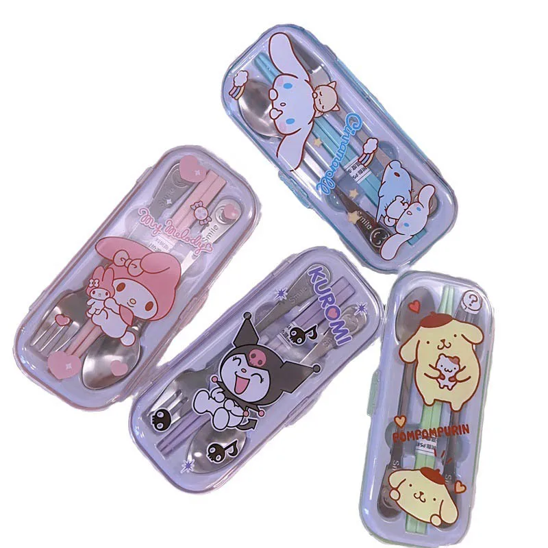 MB3 оптовая продажа наборы посуды из нержавеющей стали Kuromi My Melody аксессуары столовые