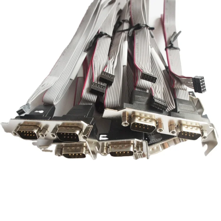 Custom Flat DB9 cable RS232 Female with bracket to IDC