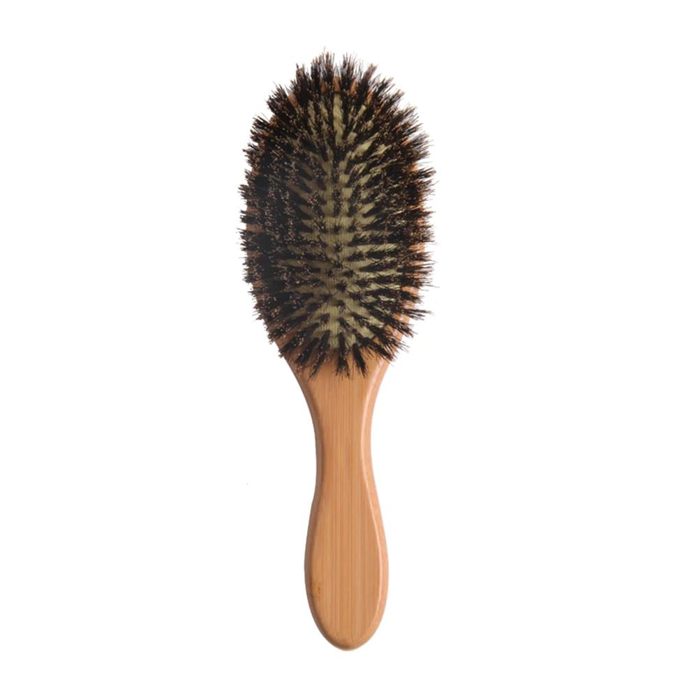Wholesale 100% Natural Boar bristle Hair Brush Massage Scalp Comb Detangling Wood Comb for All Hair Types