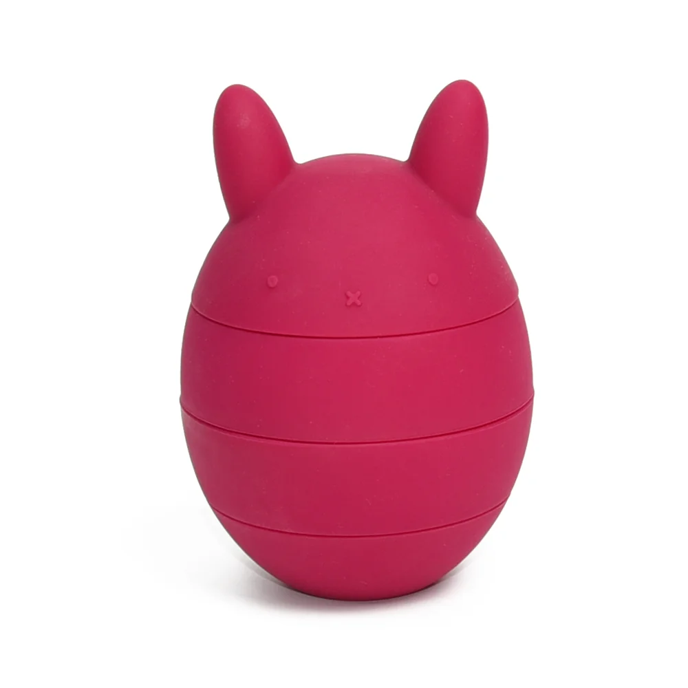 Oem Colorful Rabbit Animal Shape Style Teether Free Bpa Educational Toys Stacking Toy Silicone Stacking Toy