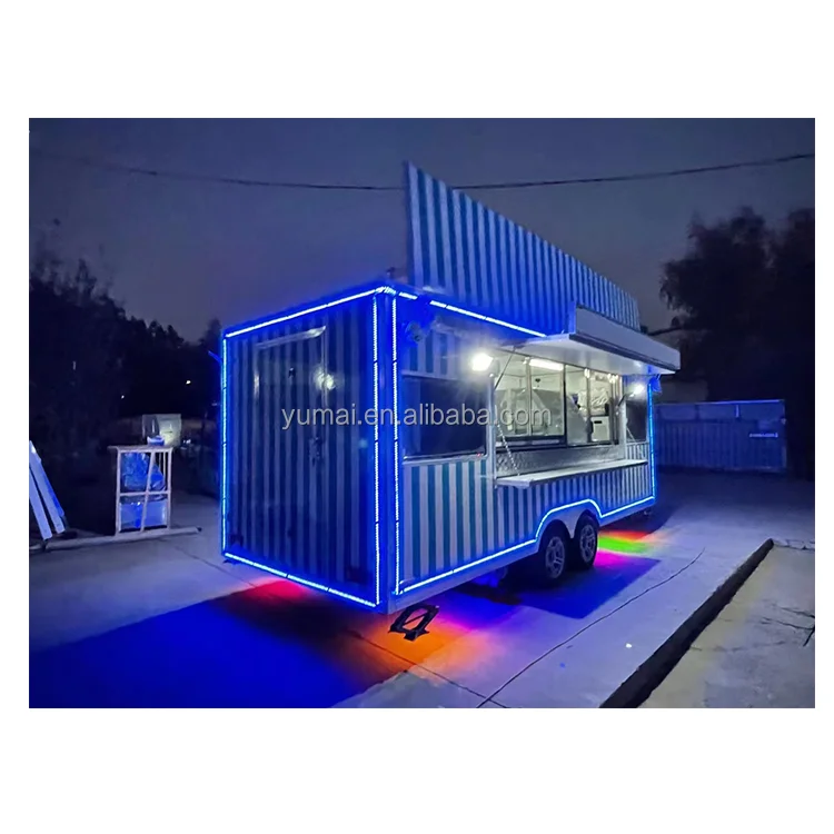 US Europe Standard Most Fashionable Towable Food Trailer with Ice Maker Juice Slush Machine for Sale