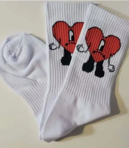Custom Bad Bunny Heart Socks Wholesale Price Bad Bunny Socks