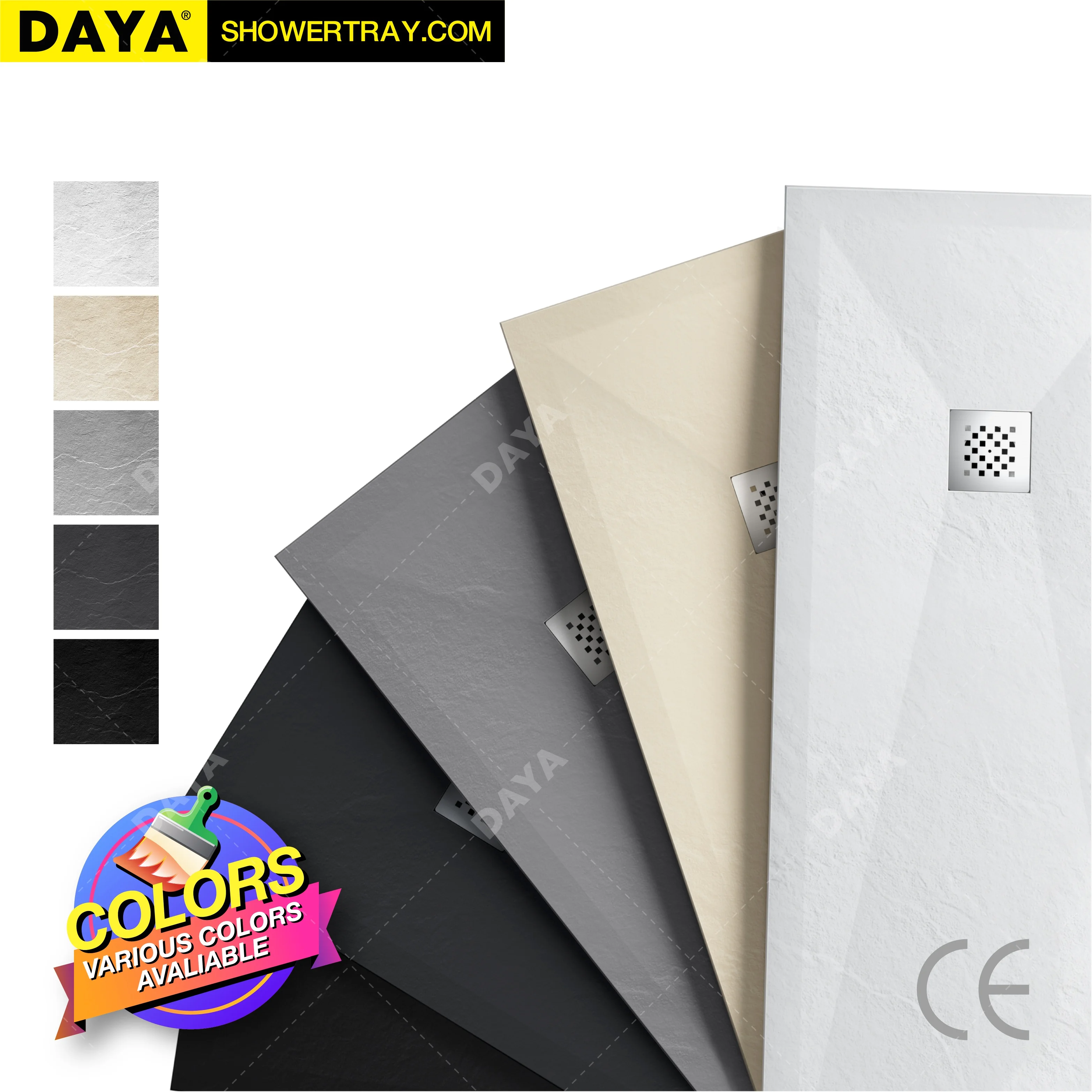  panel resin stone shower tray showering room floor white