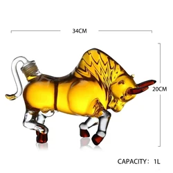 custom Eco-friendly insulated cow shape glass decanter for whisky vodka tequila