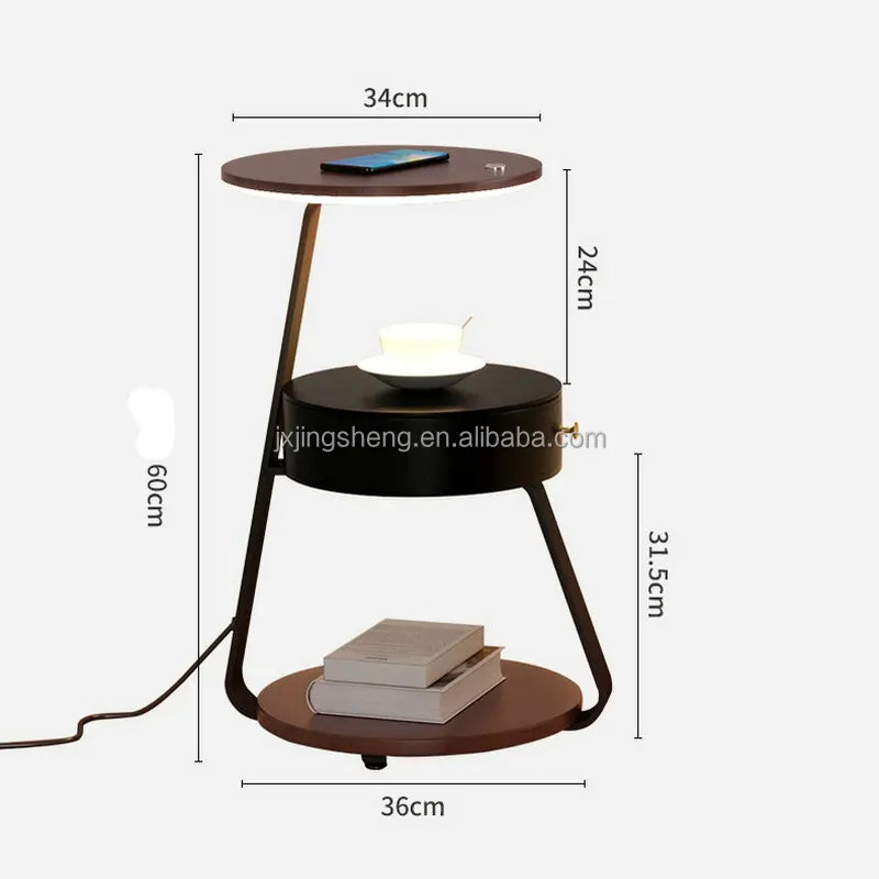 Living room sofa wood modern wireless charge floor lamp bedroom nightstand with drawer