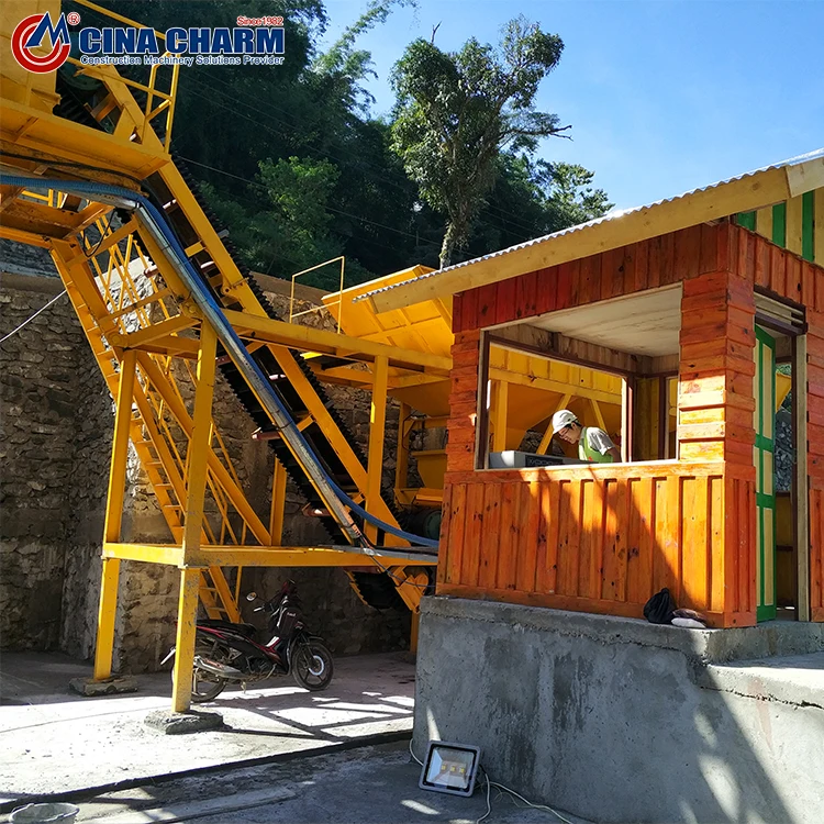 China changli hzs75 portable cement mixing plant cost of concrete batching plant