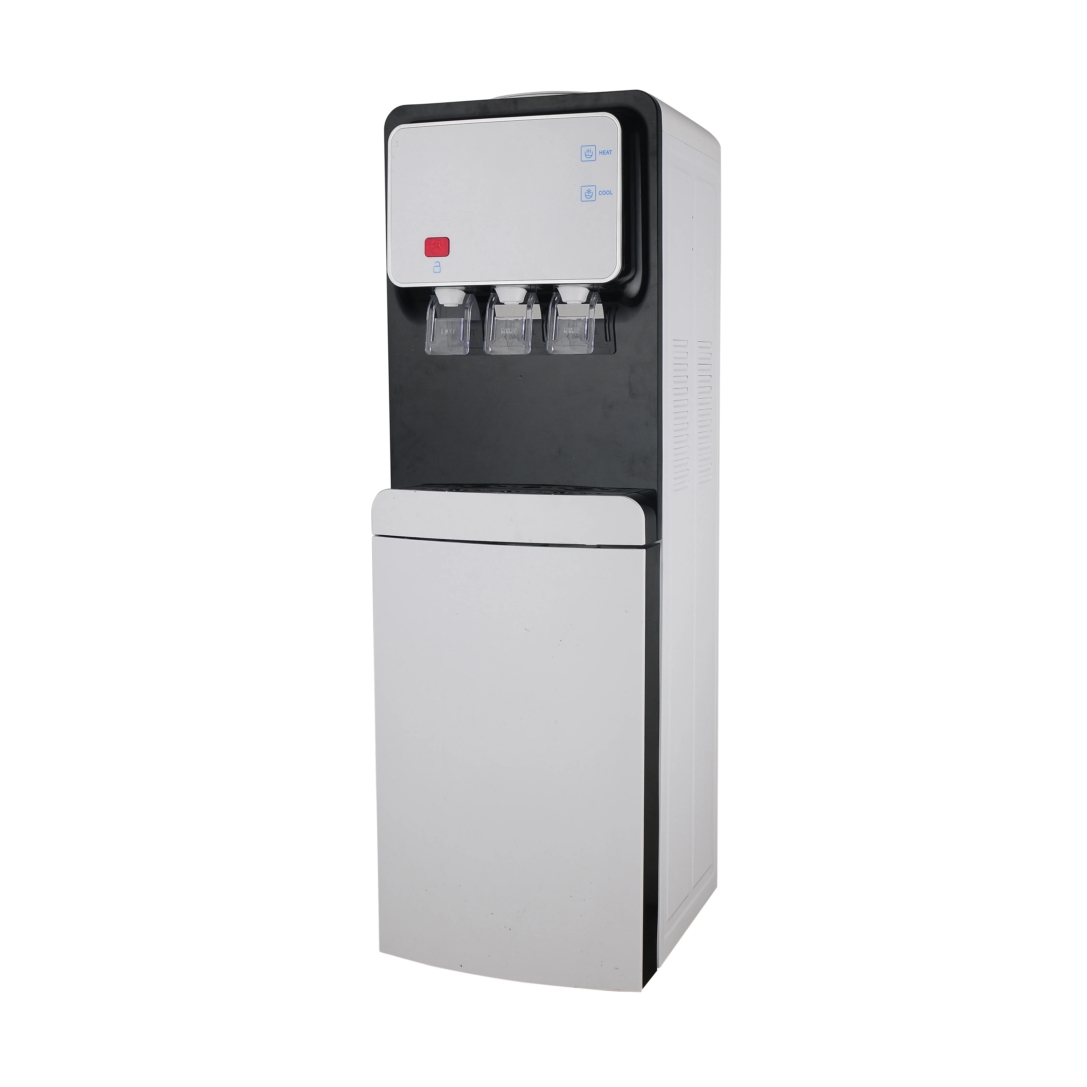 
Compressor or electronic cooling 3 taps hot warm cold water dispenser with storage cabinet child lock(YLRS-N3) 