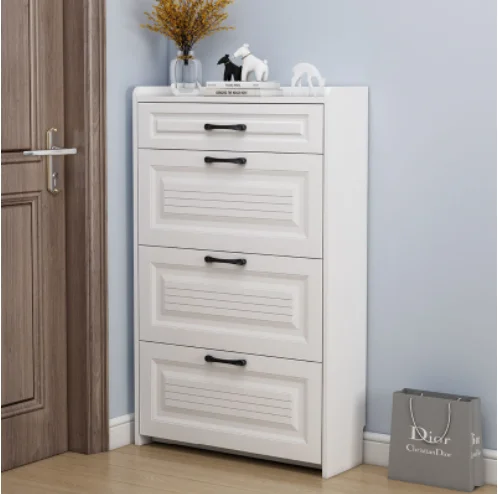 K&B nordic high quality cheapest ultra thin collapsible dump shoe rack cabinet with hangers