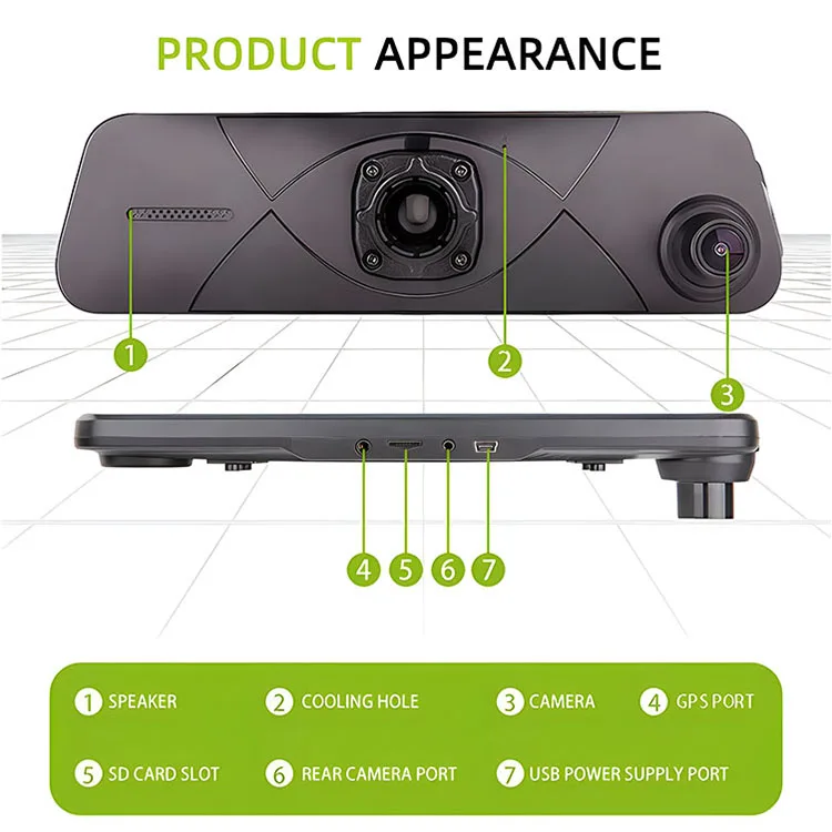 LUVIEW | Customized GPS Smart Dash Cam Live Streaming Front And Rear Car Camera Full HD 1080p With 64G Sim Card