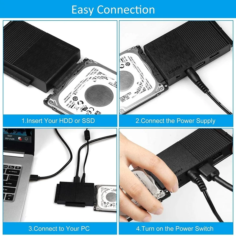 FIDECO Usb 3.0 to Sata Adapter Converter Cable Desktop Ide to Sata Converter for 2.5 3.5 Hard Disk Drive SATA HDD CD-ROM DVD-ROM