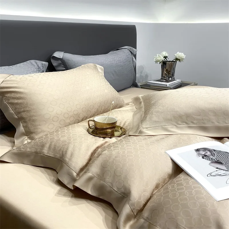 High Quality Natural Tencel Luxury Comforter Breathable Fabric Duvet Cover Set Bedding