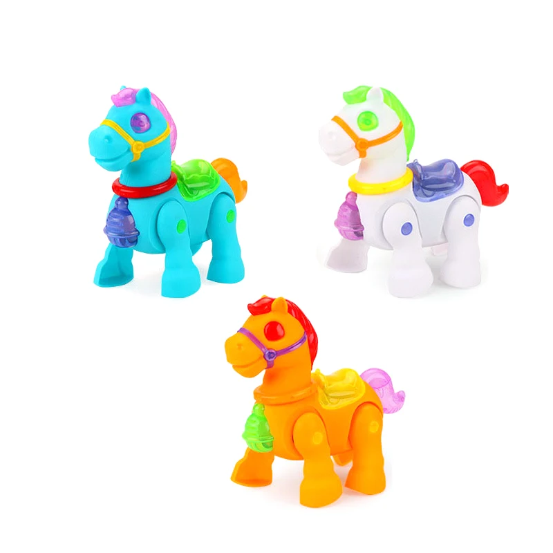 Wholesale Light Music Automatic Leash Small Trojan Horses Animal Walking Toy Electric Horse for Kids