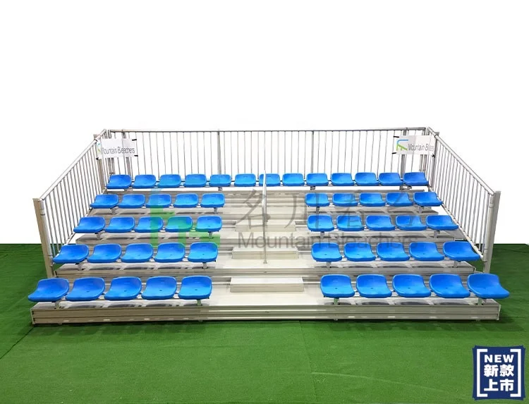 5 Rows Grandstand Sport Bleachers Basketball Metal Structure Bleachers  With Stadium Chair Plastic