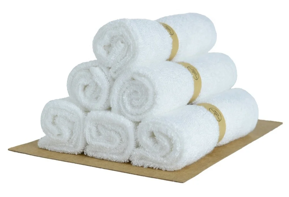 Set of 6 ULTRA SOFT Baby Bath Washcloths, 100% Natural Bamboo Towels Perfect for Sensitive Baby Skin