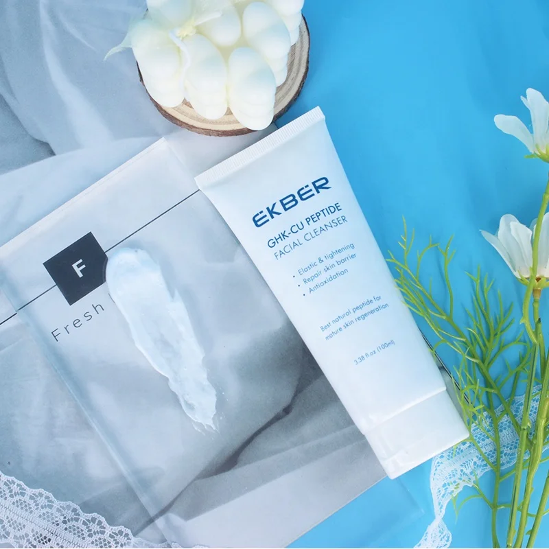 Low Moq Blue Copper Peptide Face Wash Deep Cleansing Gentle Ghk-cu Face Wash