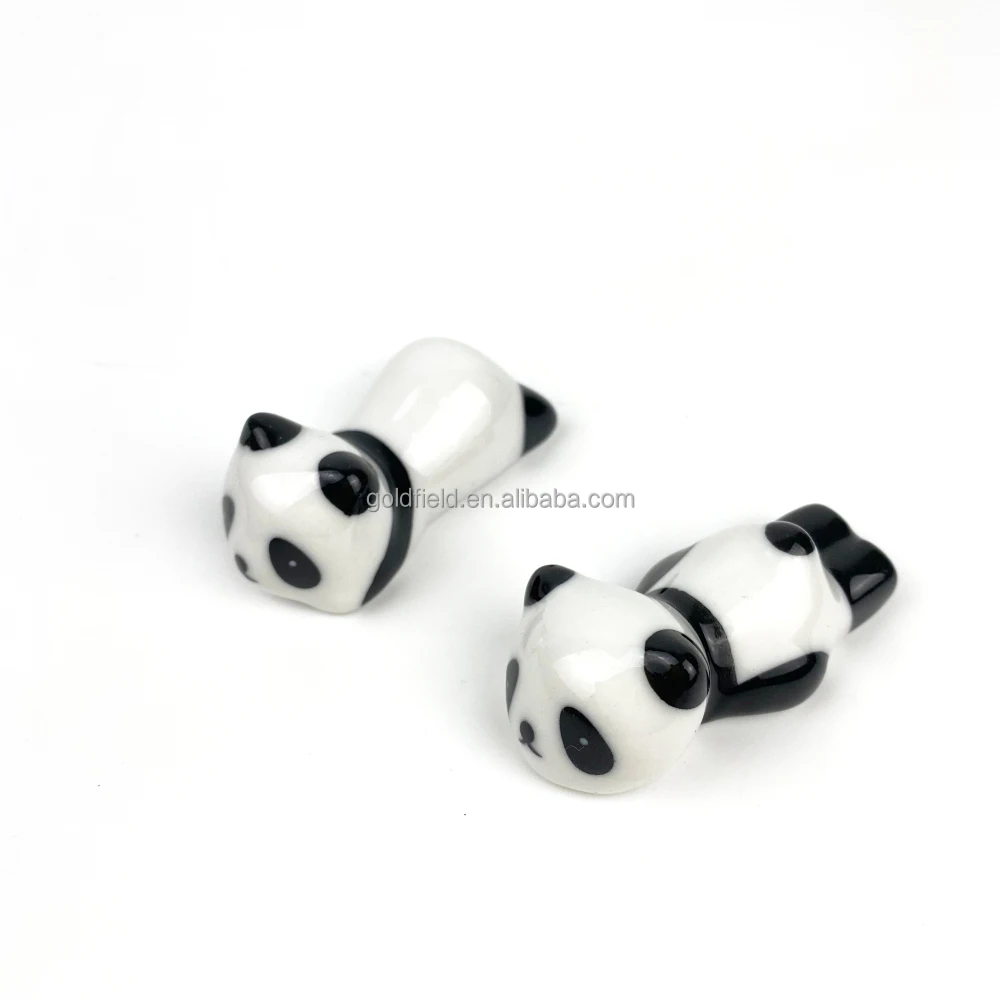 hot sale 5prs  Fiberglass  bamboo   chopsticks   5pcs  ceramic panda rest for Gift BOX Dishwasher safe
