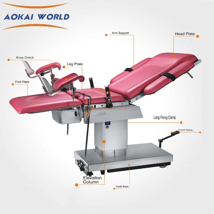 Medical Equipment Supplier Hydraulic Type Gynecology Examination Table Delivery Bed  / Gynecological Chair