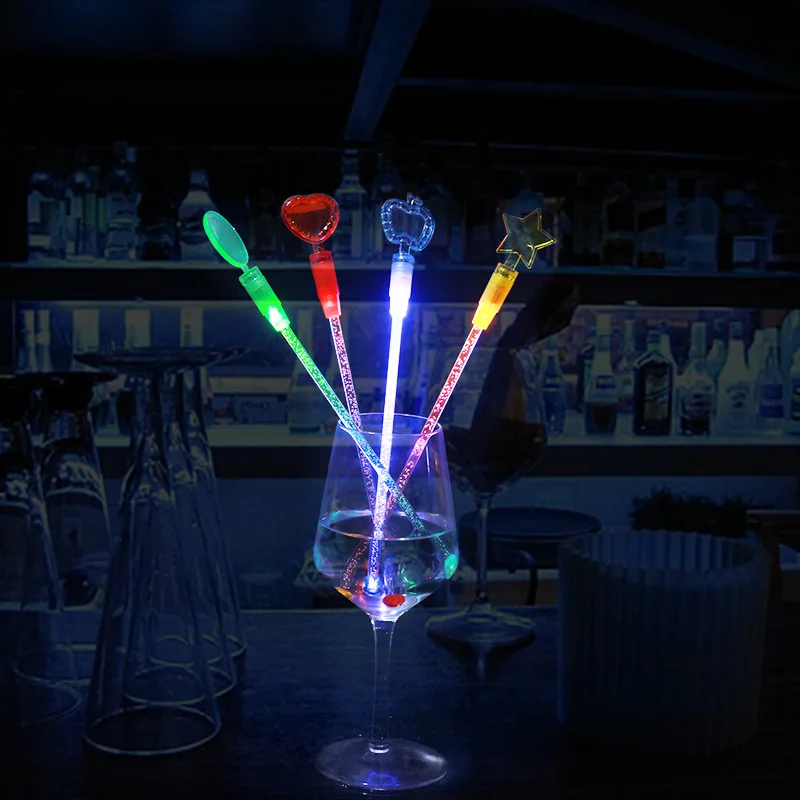 Bar tools light up swizzle sticks LED colored plastic drink stirrers