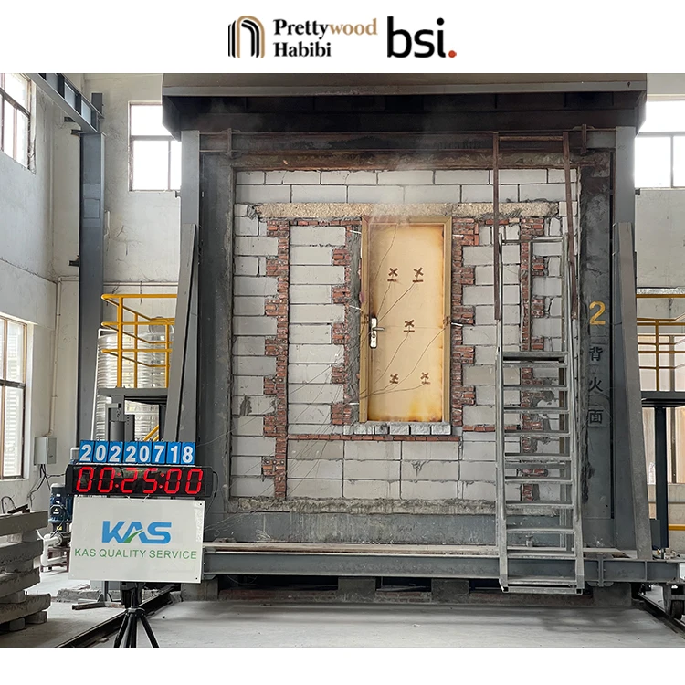 Prettywood Certificated Fire Rate Design Modern Hotel Internal Guest Room Door Interior Wood Door 90 min 1.5 hour Fireproof Door