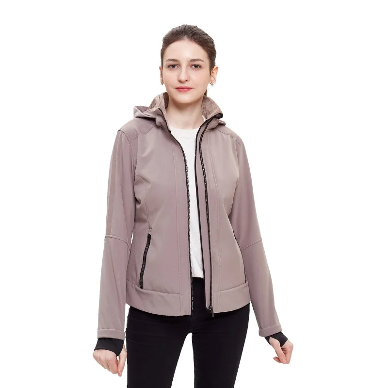 Durable recycle polyester waterproof laminated 4way stretch softshell fabric outdoor jacket