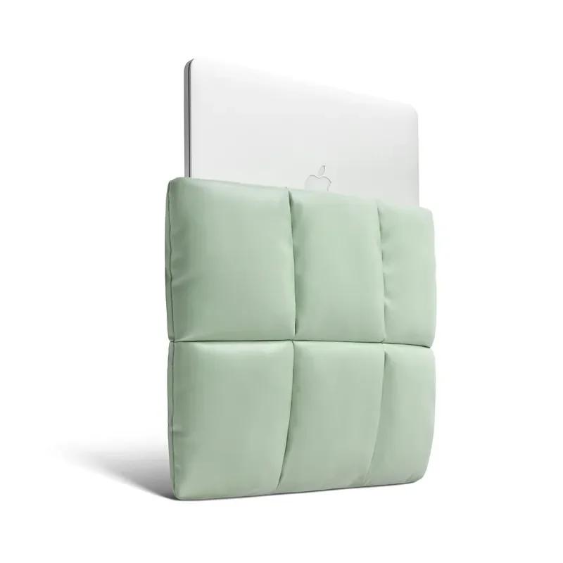 2023 New Fashion Puffy PU Leather Laptop Sleeve  Bag Women Laptop Carrying Case Mini Laptop Pouch