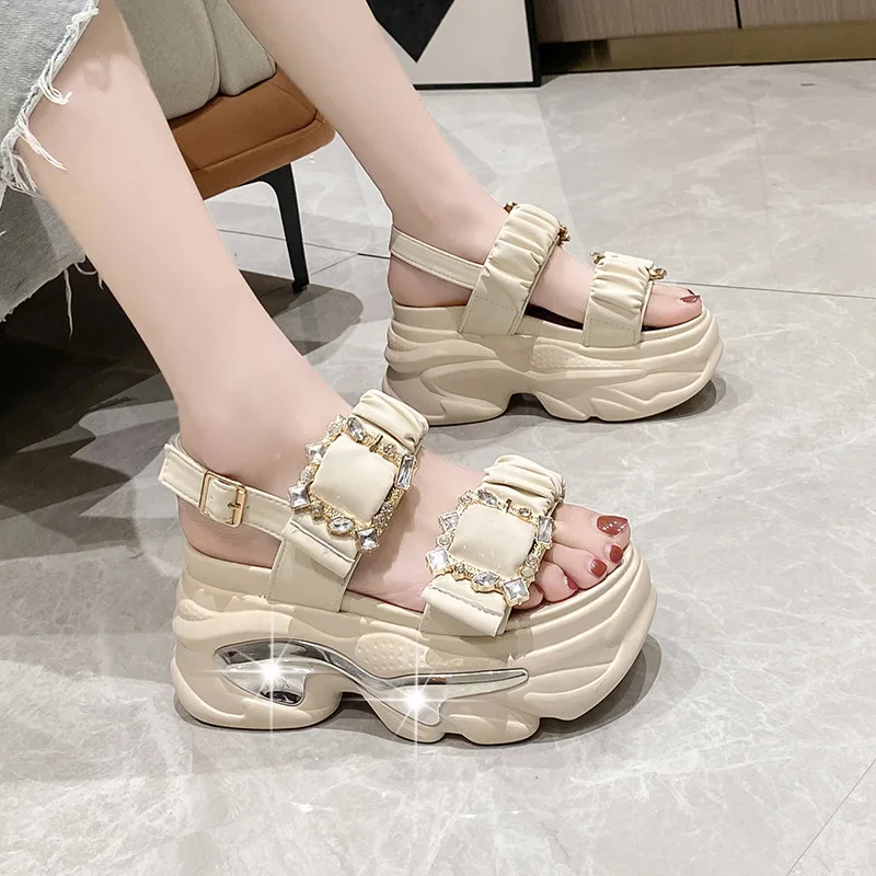 New styles female casual shoes wholesale platform sandals with a 7 cm heel for women and ladies