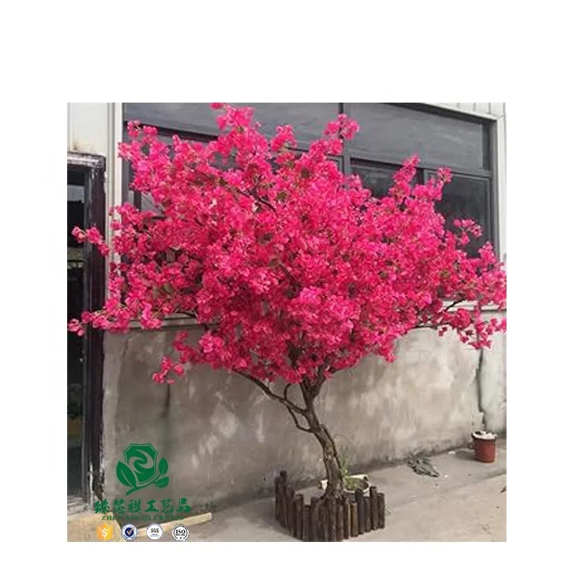 zhen xin qi crafts Home Bloom Artificial Bougainvillea Tree 5.3 Feet Tall Blossom Outdoor Indoor Office Wedding