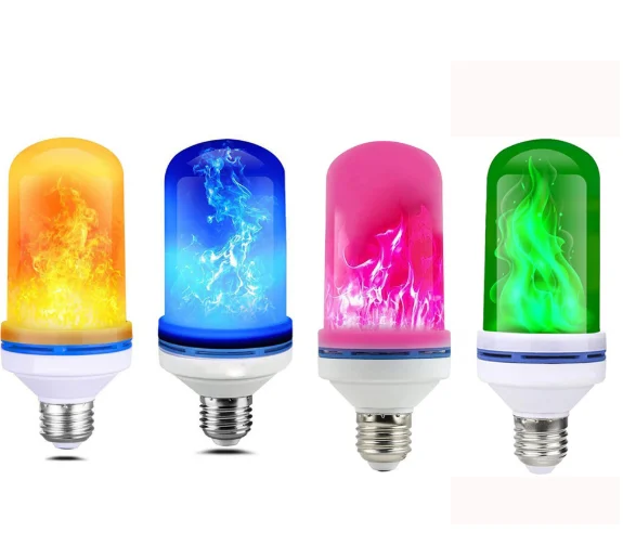 LED E27 E26 E14 Flame Bulb Fire lamp Corn Bulb Flickering LED Light Dynamic Flame Effect 3W 5W 7W 9W 110V-220v for Home Lighting