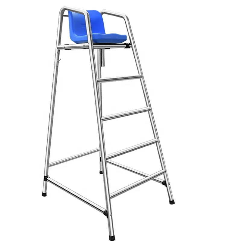 Portable Stainless Steel Outdoor Swimming Pool Life Guard Chairs with Comfortable Seat for Deck Patio Lake Beach