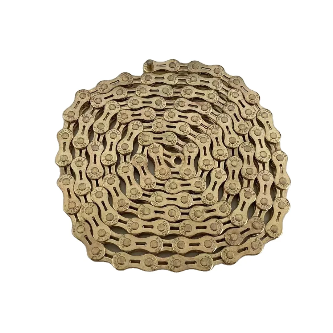FNC Ultra-light stainless steel bicycle chain 8 speed bicycle chain gold hollow