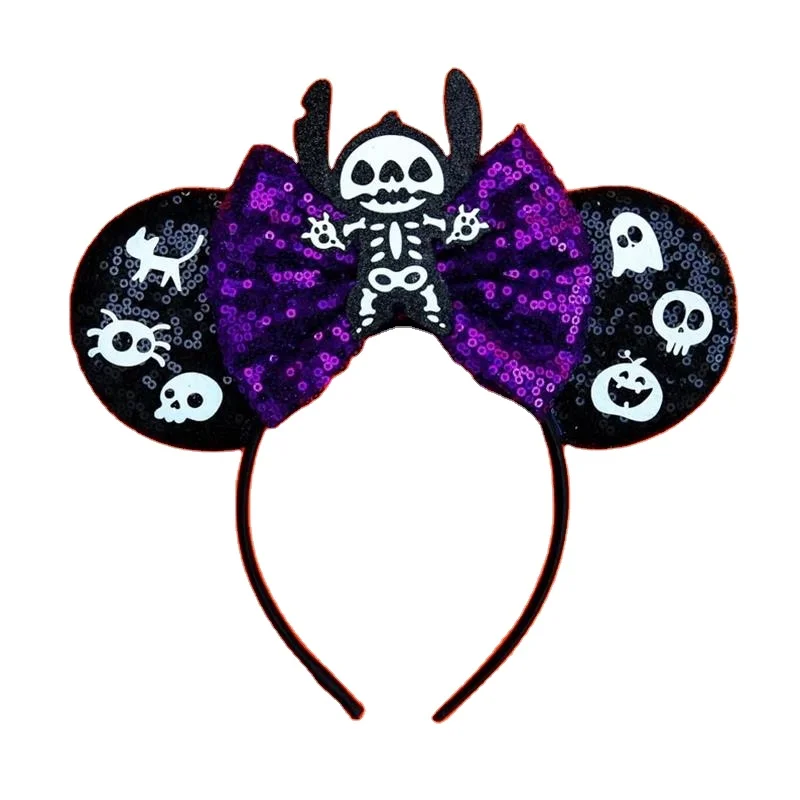 2024 Halloween Decorations Party Supplies Cartoon Mouse Ears Hair Hoop Girl Skull Ghost Women cheap Glitter Mickey Ears Headband