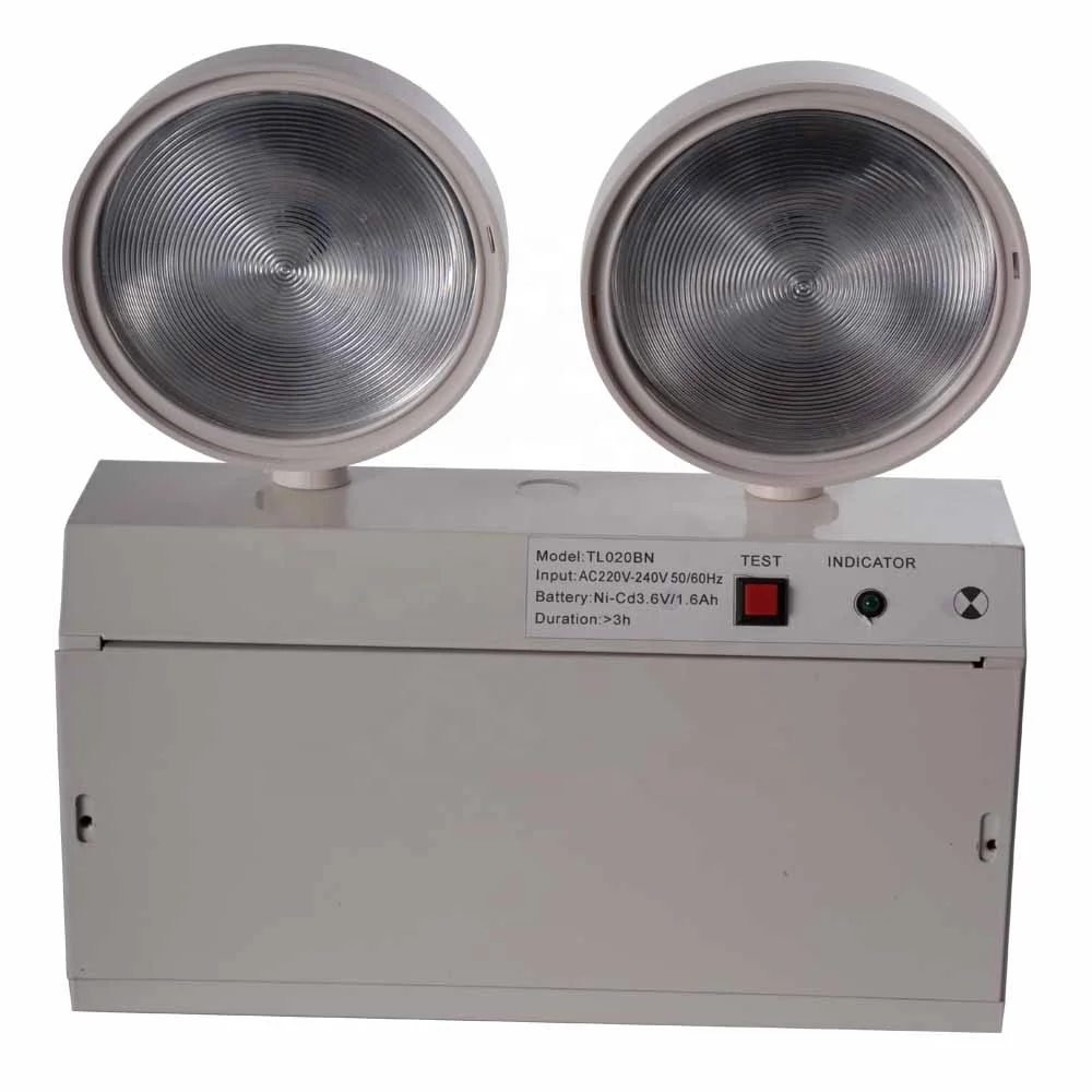Wall Mounted Battery Operation Rechargeable Twin Spot Emergency Lights