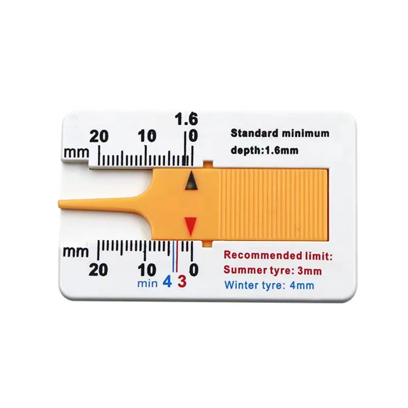 Metric Car Caliper and Motorcycle Trailer Wheel Measure Tool Plastic PP Tyre Tread Depth Gauge