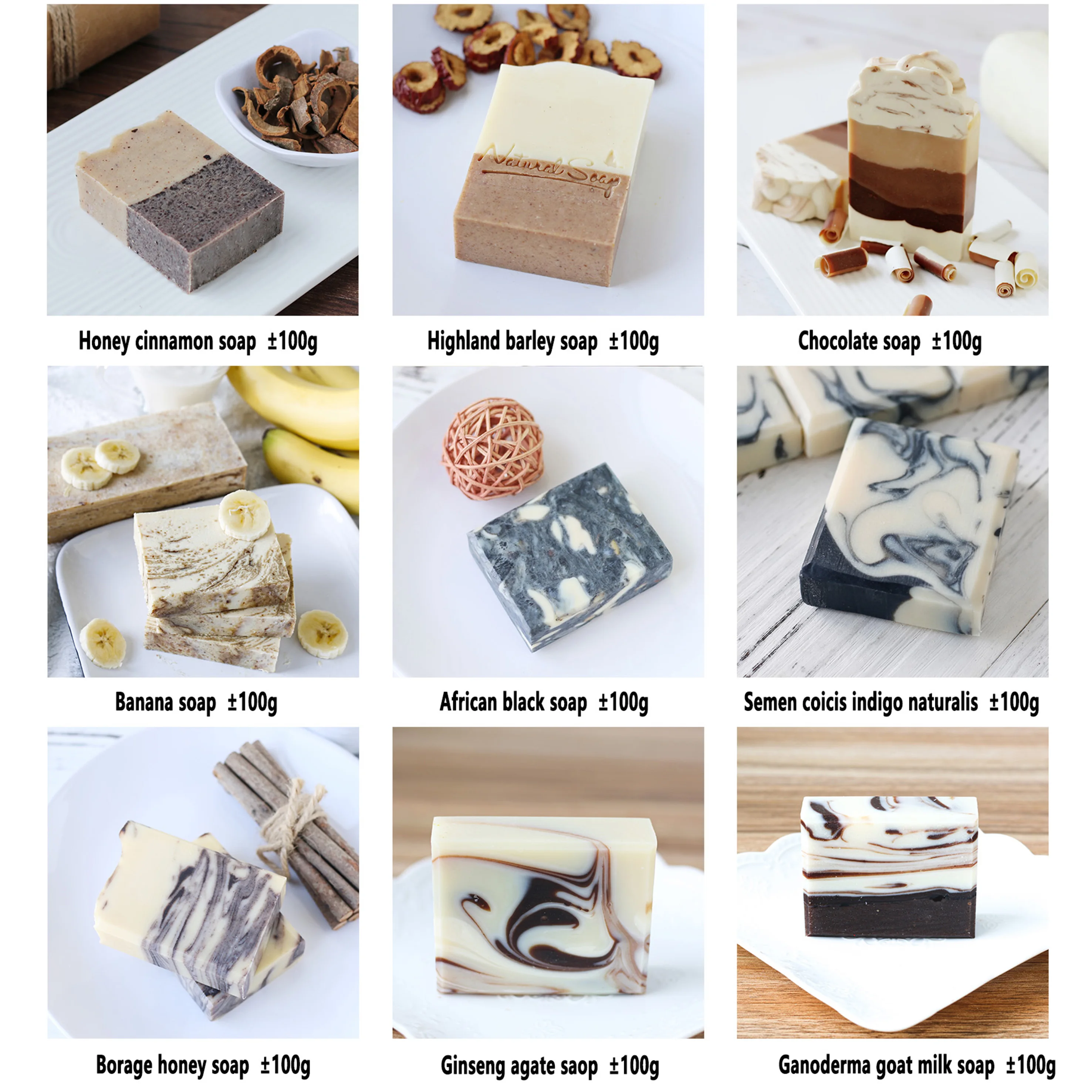 Handmade Cold Pressed Soap Deep Cleansing Moisturizing Face Washing Handmade Ginseng Agate Soap