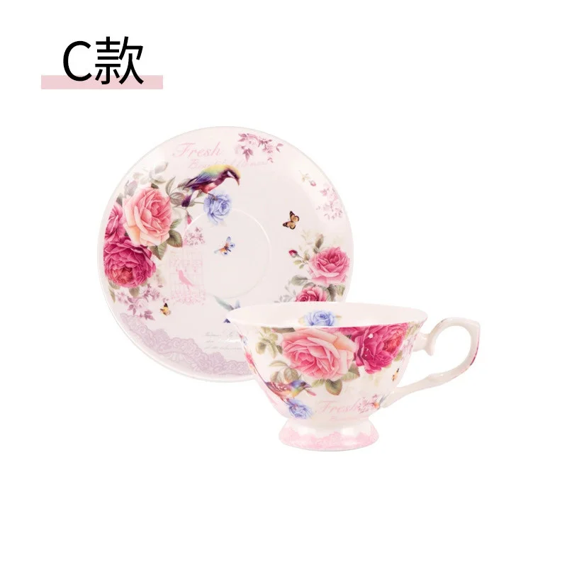 Floral New Bone China Tea Coffee Set Ceramic Tea Cups And Saucers Vintage Tea Cup Set For Gift