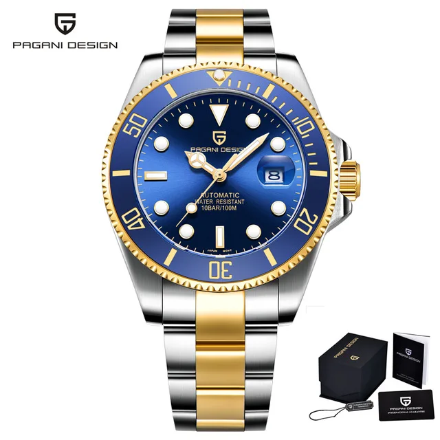 PAGANI DESIGN PD-1639 Luxury Men Automatic Mechanical Watches 316L Stainless Steel Sapphire Waterproof Watch relogio masculino