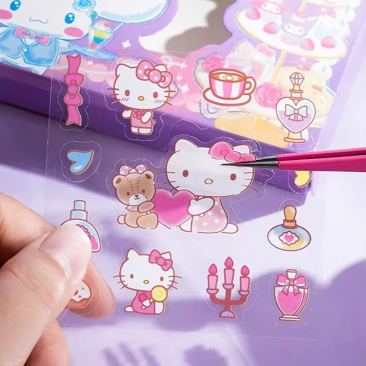 Vinyl clear sticker sheet Custom cartoon kiss cut sticker sheet Waterproof Material Self Adhesive transparent kiss cut sticker