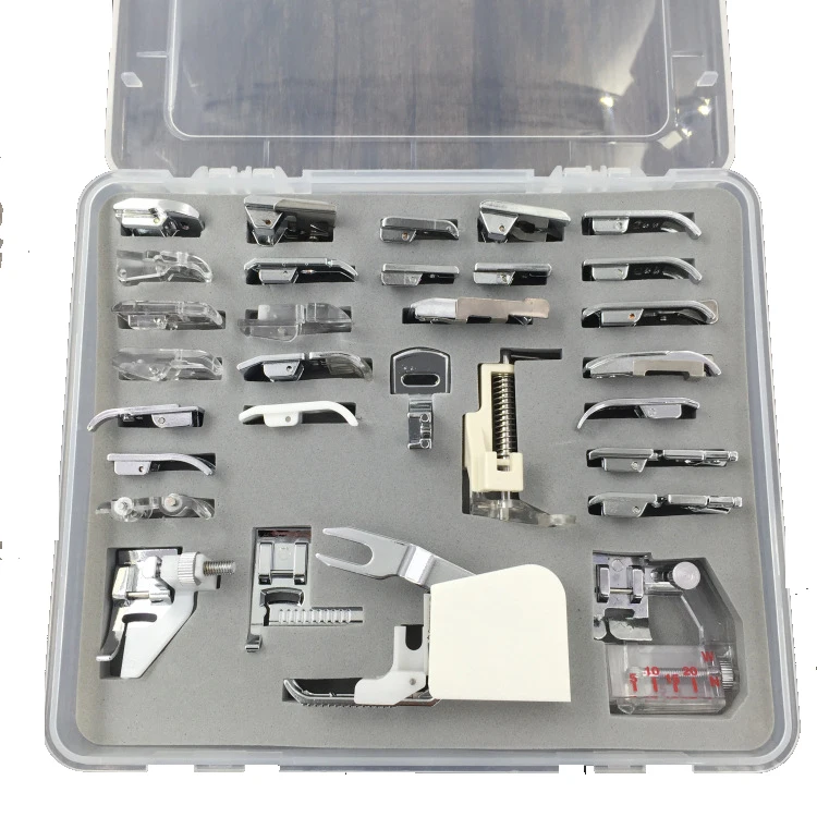 30pcs Professional Domestic Sewing Foot Presser Foot Presser Feet Set for Singer Brother Janome Babylock Elna Toyota